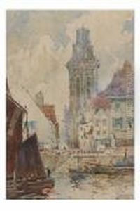A Bustling Breton Harbour by Percy Lancaster