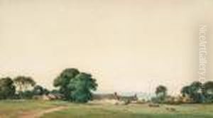 Country Landscape With Cows by Percy Lancaster