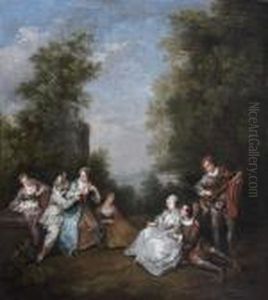 Conversation Galante Dans Un Parc by Nicolas Lancret