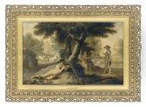 A Piper And Sheperds With Cattle, In A Wooded Landscape A Piper And Sheperds With Cattle, In A Wooded Landscape