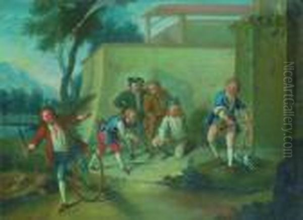 Les Plaisirs De L'enfance : Le Cerceau, La Partie De Billes Et Le Cerf Volant. - view 1
