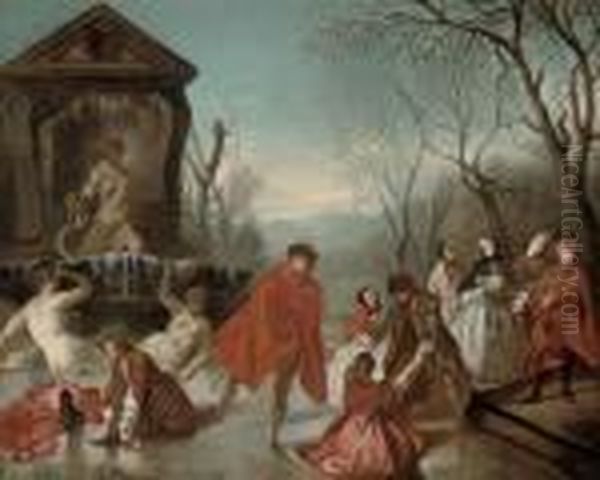 Winter: Skaters In A Winter Landscape - view 1
