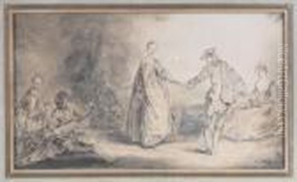 Elegant Figures In A Park - view 1