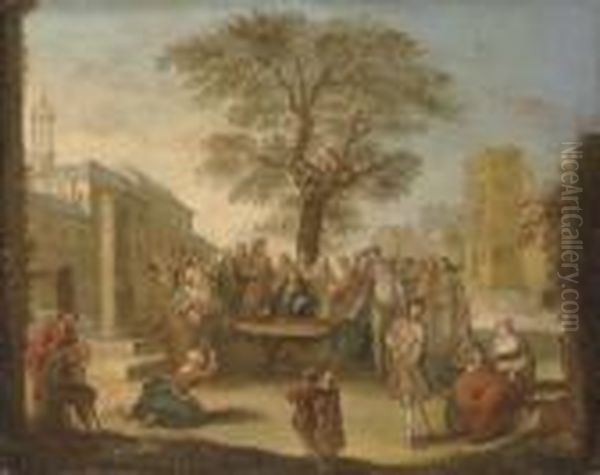 A Meeting In A Town Square - view 1