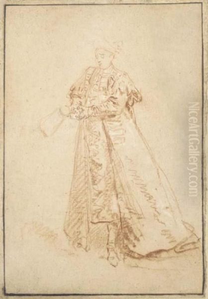 Un Homme En Costume Oriental Coiffe D'un Turban - view 1