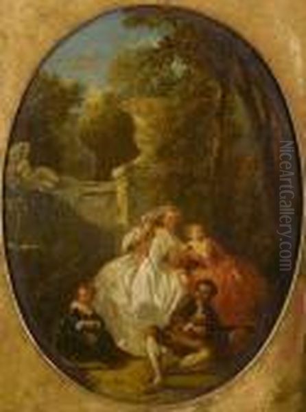 Elegant Figures In A Park Landscape - view 1
