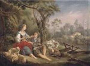 The Amorous Shepherd by Nicolas Lancret
