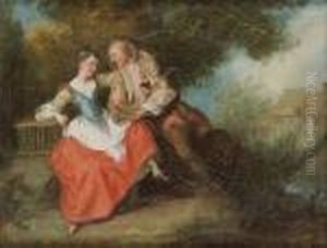 A Young Man Courting A Girl by Nicolas Lancret