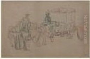 Le Carrosse A L'arret by Nicolas Lancret