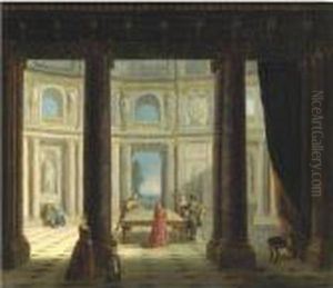 Jeu De Billard En Galante Compagnie by Nicolas Lancret