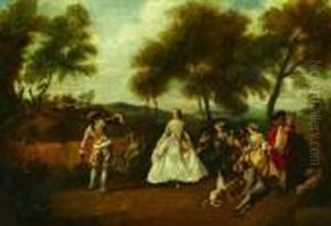 The Coquettish Dance In The Woods by Nicolas Lancret