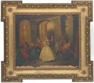 Elegant Company In An Interior by Nicolas Lancret