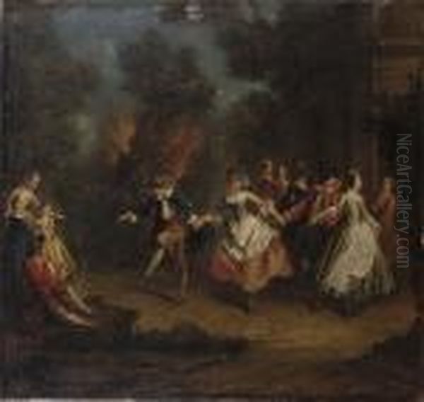 An Elegant Company Celebrating The Festival Of Saint Jacques - view 1