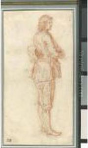 Young Man Standing Holding A Hat by Nicolas Lancret
