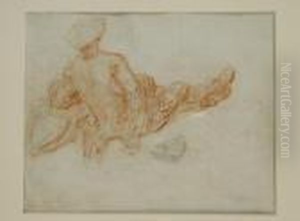Study Of A Seated Man [recto]; Italianate Landscape [verso]: Adouble-sided Drawing - view 1