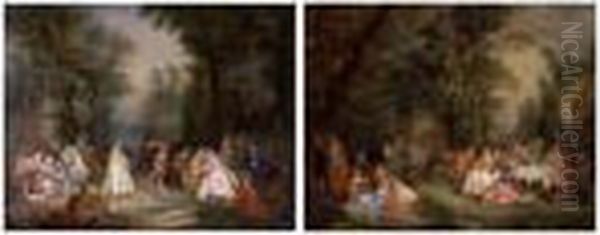 Fete Champetre With A Couple
Dancing And Fete Champetre With A Woman On A Swing: A Pair Of Paintings - view 1