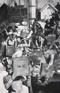 The Boston Tea Party, illustration from Harpers Magazine, 1901 by Howard Pyle