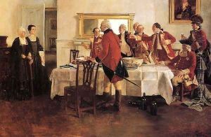 Red Coat Soldiers Toasting the Ladies of the House by Howard Pyle
