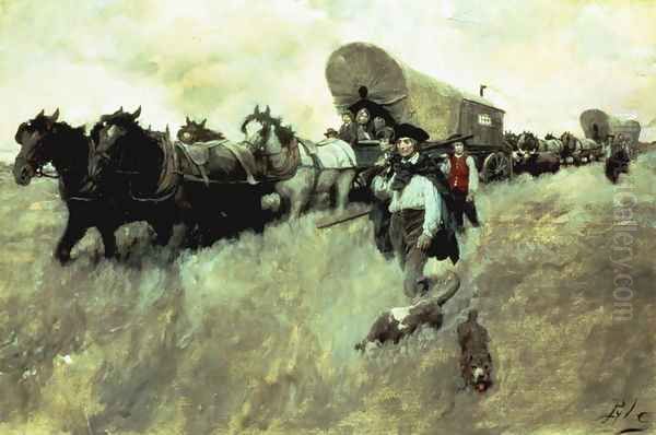 The Connecticut Settlers Entering the Western Reserve - view 1