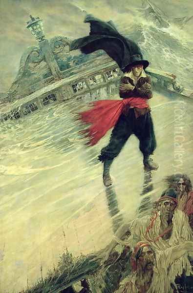 The Flying Dutchman, published in Colliers Weekly, December 8, 1900 by Howard Pyle
