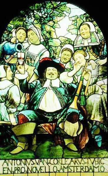 Anthony van Corlear, the Trumpeter of New Amsterdam, executed by Tiffany Studios, c.1896 - view 1