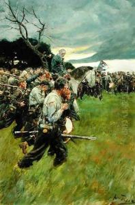 His Army Broke Up and Followed Him Weeping and Sobbing, from General Lee as I Knew Him by A.R.H. Ranson, published in Harpers Monthly Magazine, February 1911 by Howard Pyle