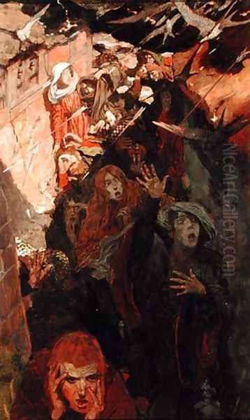 Bringing Fire and Terror to the Rooftree and Bed, from The Birds of Cirencester by Bret Harte 1836-1902, published in Scribners Magazine, January 1898 - view 1