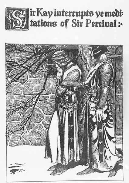 Sir Kay interrupts ye meditations of Sir Percival - view 1