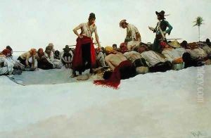 So the Treasure was Divided, from The Fate of Treasure Town by Howard Pyle, published in Harpes Monthly Magazine, December 1905 by Howard Pyle