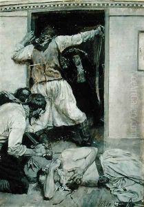 I Saw him Pass his Sword through the Mates Body, from Kidnapped, published in The Novels and Tales of Robert Louis Stevenson, 1895