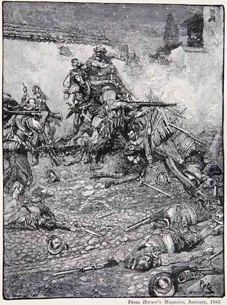 Drakes attack upon San Domingo, 1586, published in Harpers Magazine, 1883 - view 1