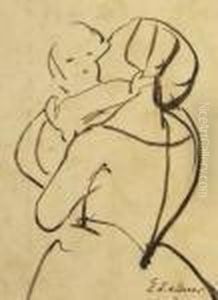 Mother And Child by Sir Edwin Henry Landseer