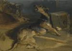 Study Of A Wounded Hound, From Walter Scott's The Talisman