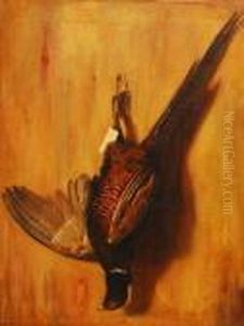 Still Life Dead Cock Pheasant Pinned To A Wall by Sir Edwin Henry Landseer