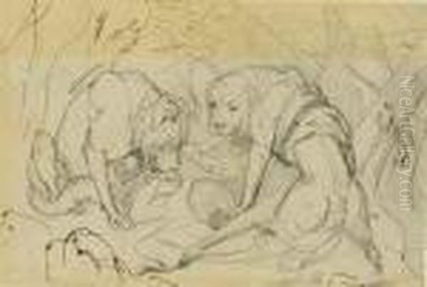 A Study For 'alpine Mastiffs Reanimating A Distressedtraveller' - view 1