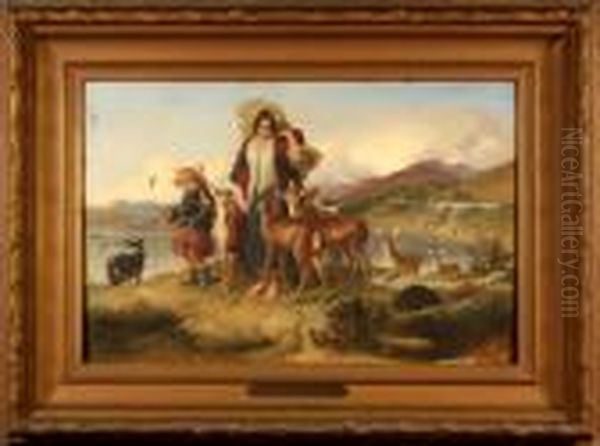 ''paesaggio Con Pastorella E Cerbiatti'' - view 1