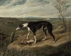 A Greyhound With A Hare by Sir Edwin Henry Landseer