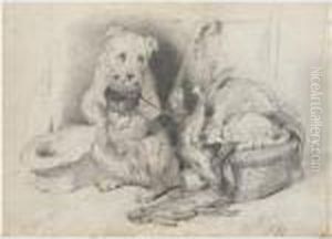 A Begging Terrier by Sir Edwin Henry Landseer