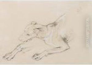 Study Of A Wolf Hound by Sir Edwin Henry Landseer