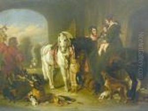 The Hawking Party by Sir Edwin Henry Landseer