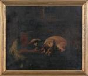 Two King Charles Spaniels by Sir Edwin Henry Landseer
