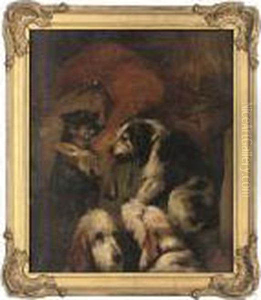 Young Roebuck And Rough Hounds - view 1