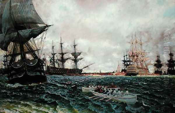 The Evacuation of Charleston, from The Story of the Revolution by Henry Cabot Lodge 1850-1924, published in Scribners Magazine, September 1898 - view 1