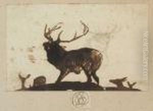 Study Of A Stag With Herd Of Deerbeyond by Sir Edwin Henry Landseer