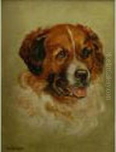 Portrait Of St. Bernard by Sir Edwin Henry Landseer
