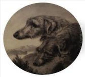 Twowolfhounds by Sir Edwin Henry Landseer