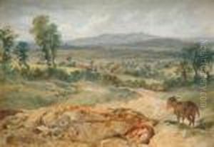 Landscape With Donkey by Sir Edwin Henry Landseer