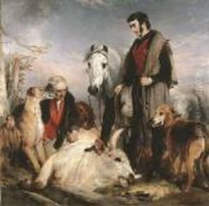 'scene In Chillingham Park: Portrait Of Lord Ossulston', Or 'death Of The Wild Bull' by Sir Edwin Henry Landseer