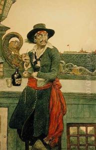 Kidd on the Deck of the Adventure Galley, from The True Captain Kidd' by John D. Champlin, published in Harpers Monthly Magazine, December 1902