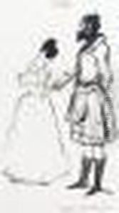 The Duchess Of Bedford Reading To Captain Anderson; Head Studies; Figure Studies by Sir Edwin Henry Landseer